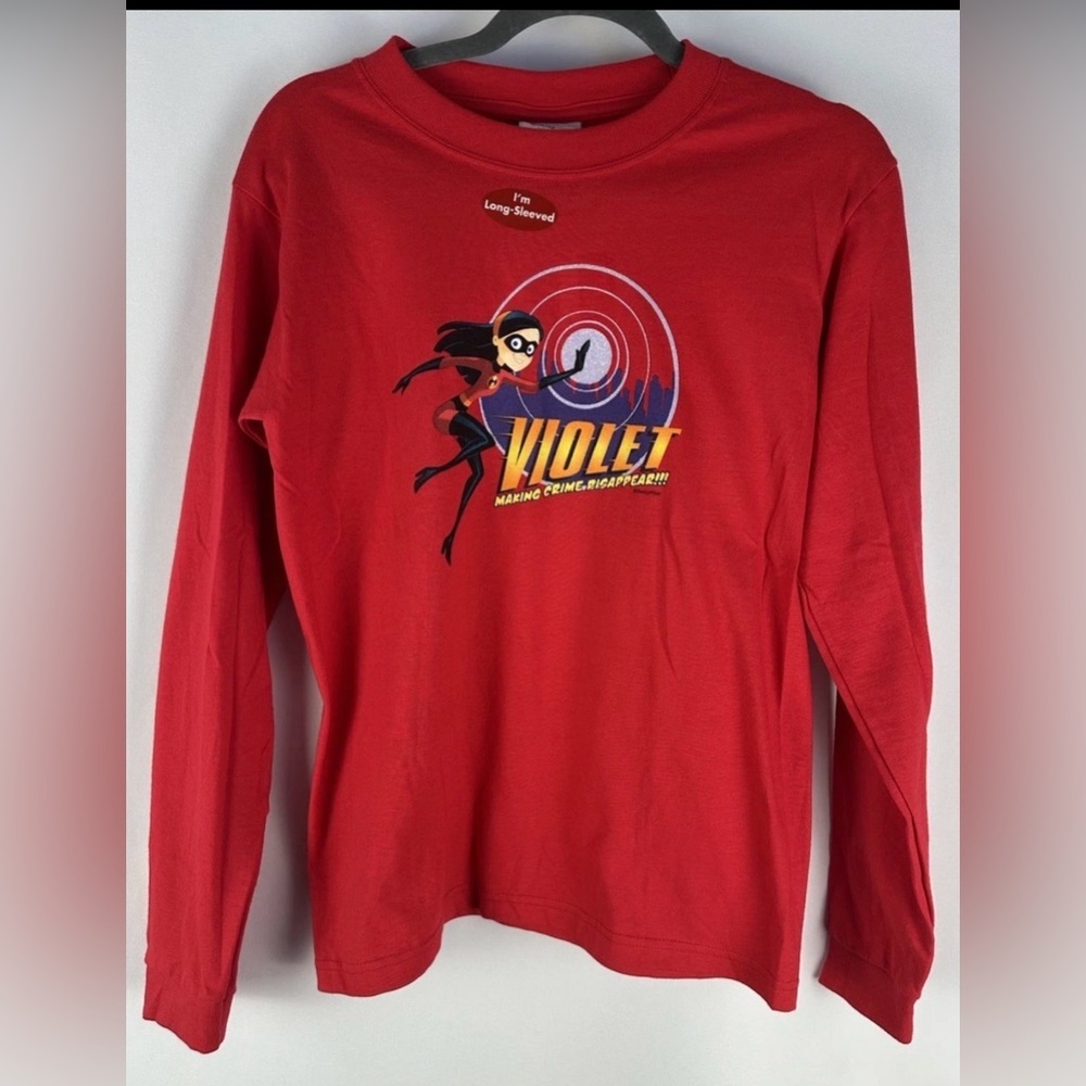 Disney Store The Incredibles Movie Violet Women’s Medium Long Sleeve Shirt NWOT